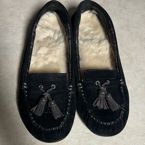 Women's UGG Black Tassel Moccasins